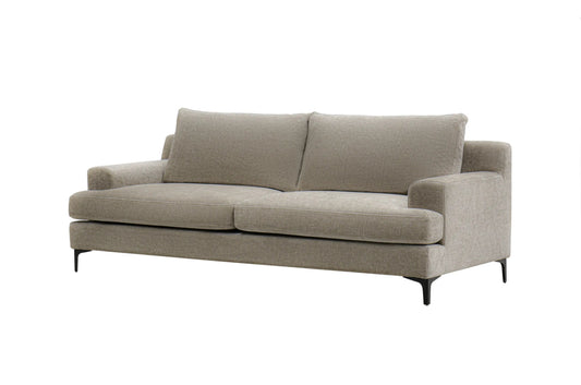 Sofa Maddox stoff Chenille Beige B228 D90 H73 / H86 m pute