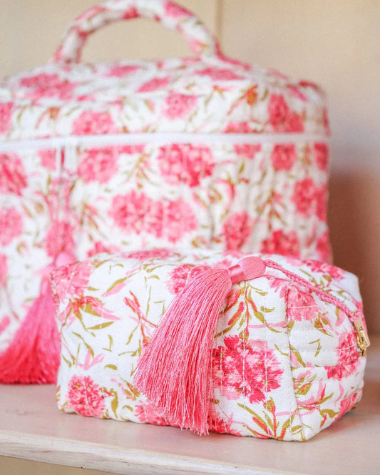 BY TIMO Cosmetic Bag, Pink Meadow