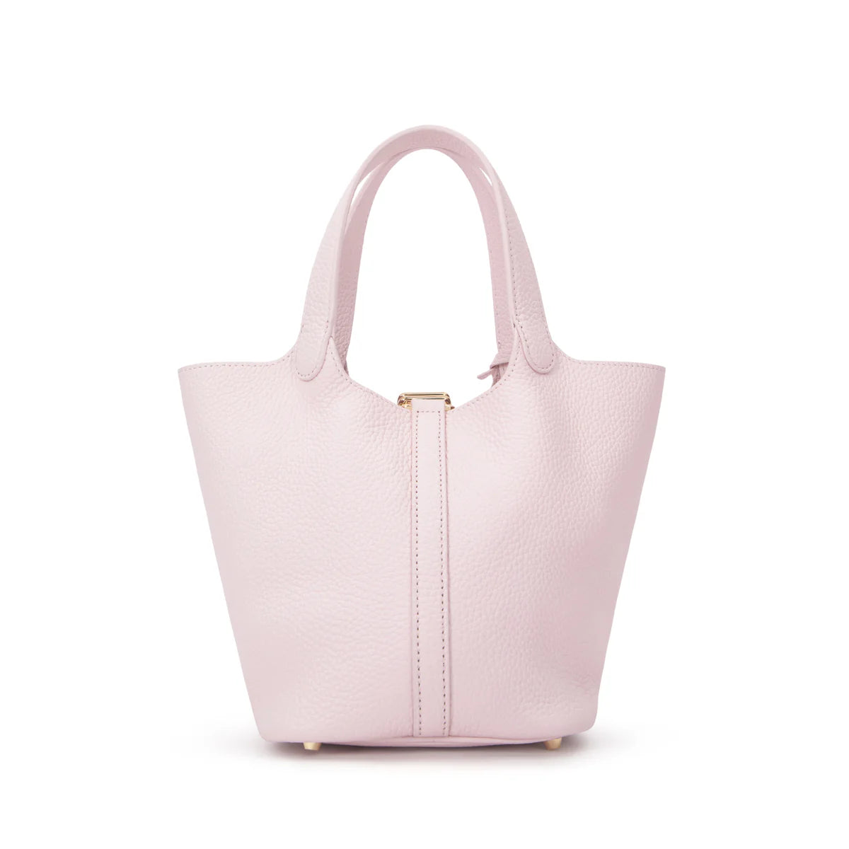 DARK leather bucket bag mini, pale rose