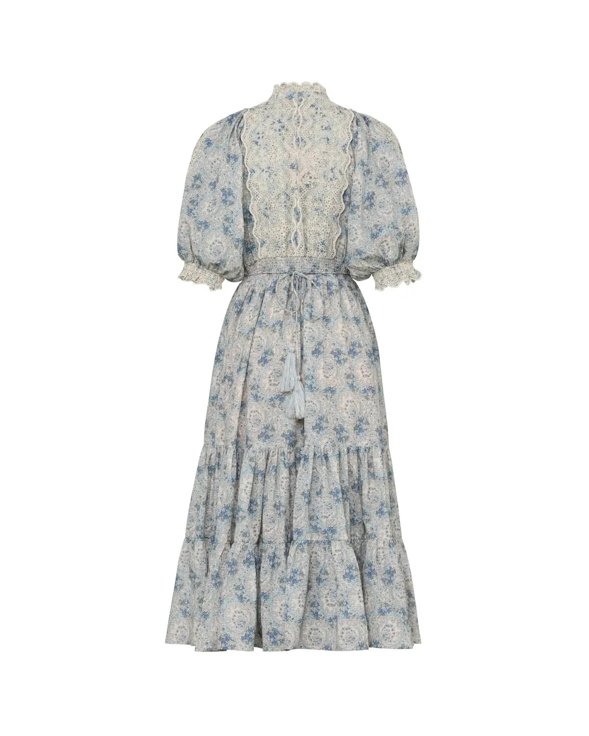 BY TIMO Cotton slub, midi dress, blue paisley