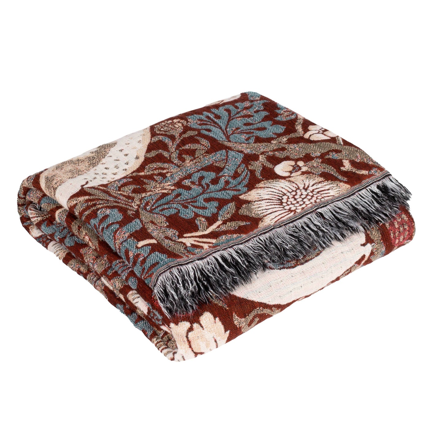 Strawberry Thief Jacquard Throw Berry: Berry / 130 x 170cm