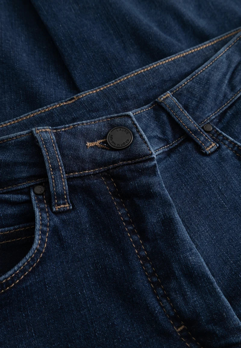 Laurie Amelia Raw Straight Cropped, Dark Blue Denim