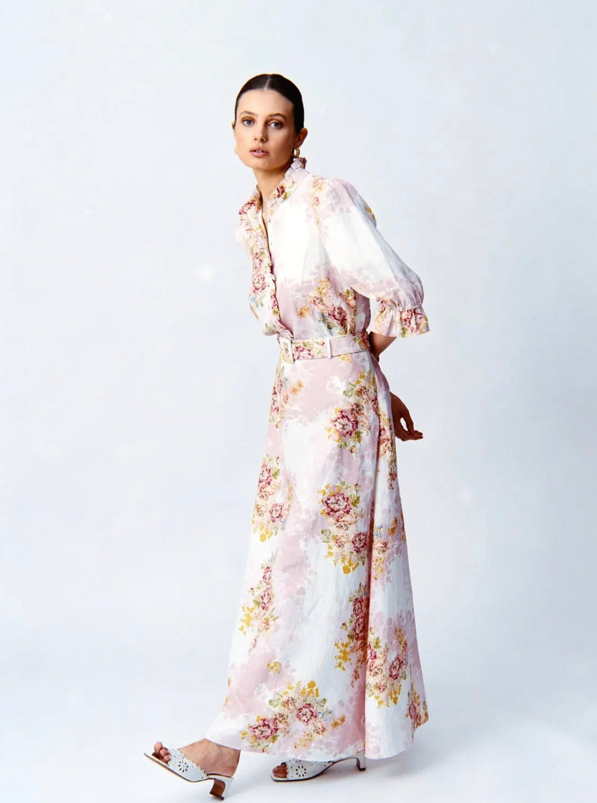 BY TIMO Linen Maxi Skirt Rose Amore