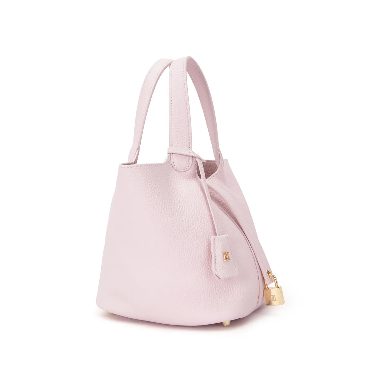 DARK leather bucket bag mini, pale rose