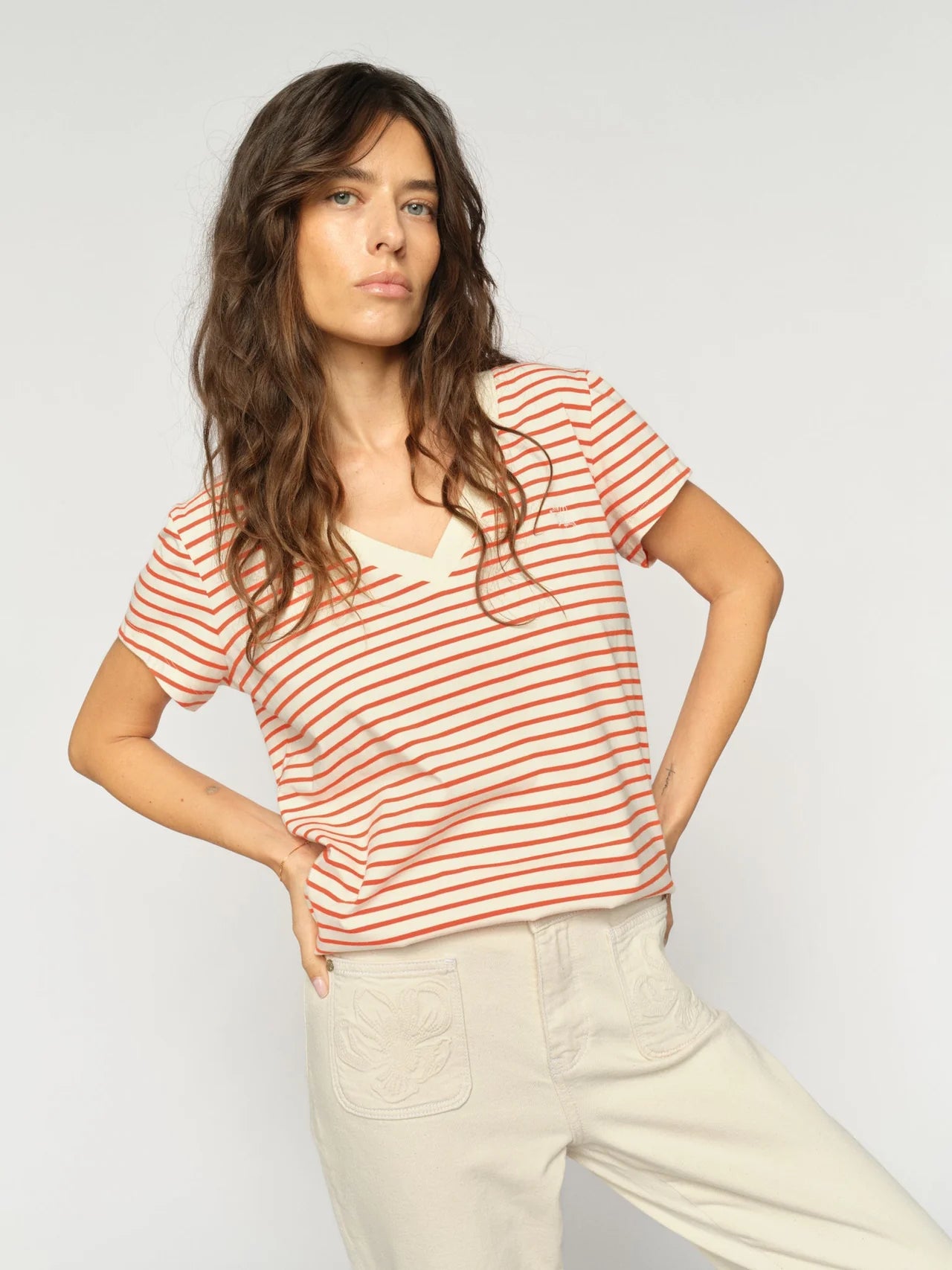 MOS MOSH Kala Stripe T-skjorte