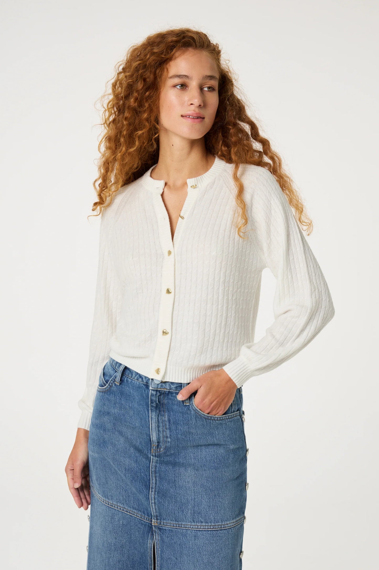 FABIENNE CHAPOT Charlotta Cardigan, Cozy whit