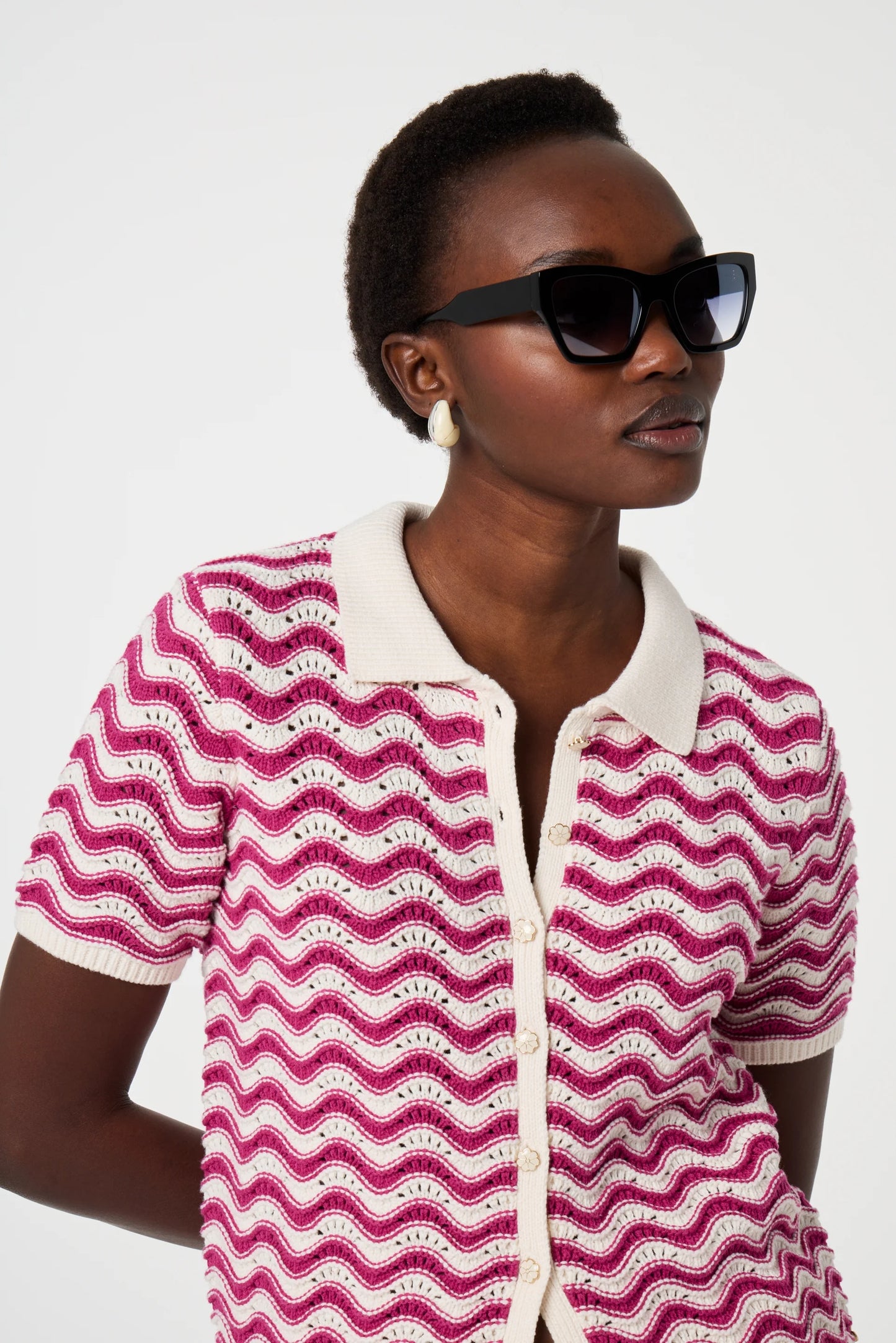 FABIENNE CHAPOT Caro crochet Cardigan, Rosa