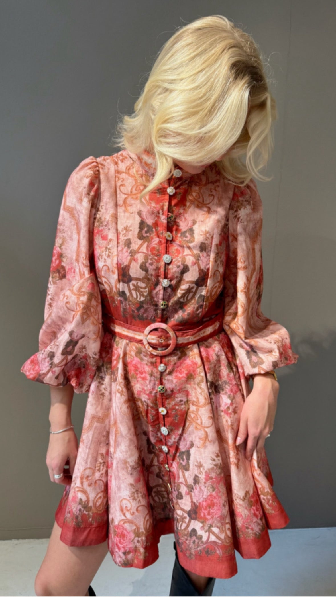 FROM PARIS WITH LOVE mini dress bordeaux paisley print