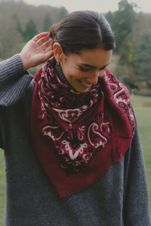 Maison Lecomte Flament, Scarf Bandana, Bordeaux