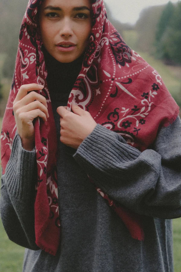 Maison Lecomte Flament, Scarf Bandana, Bordeaux