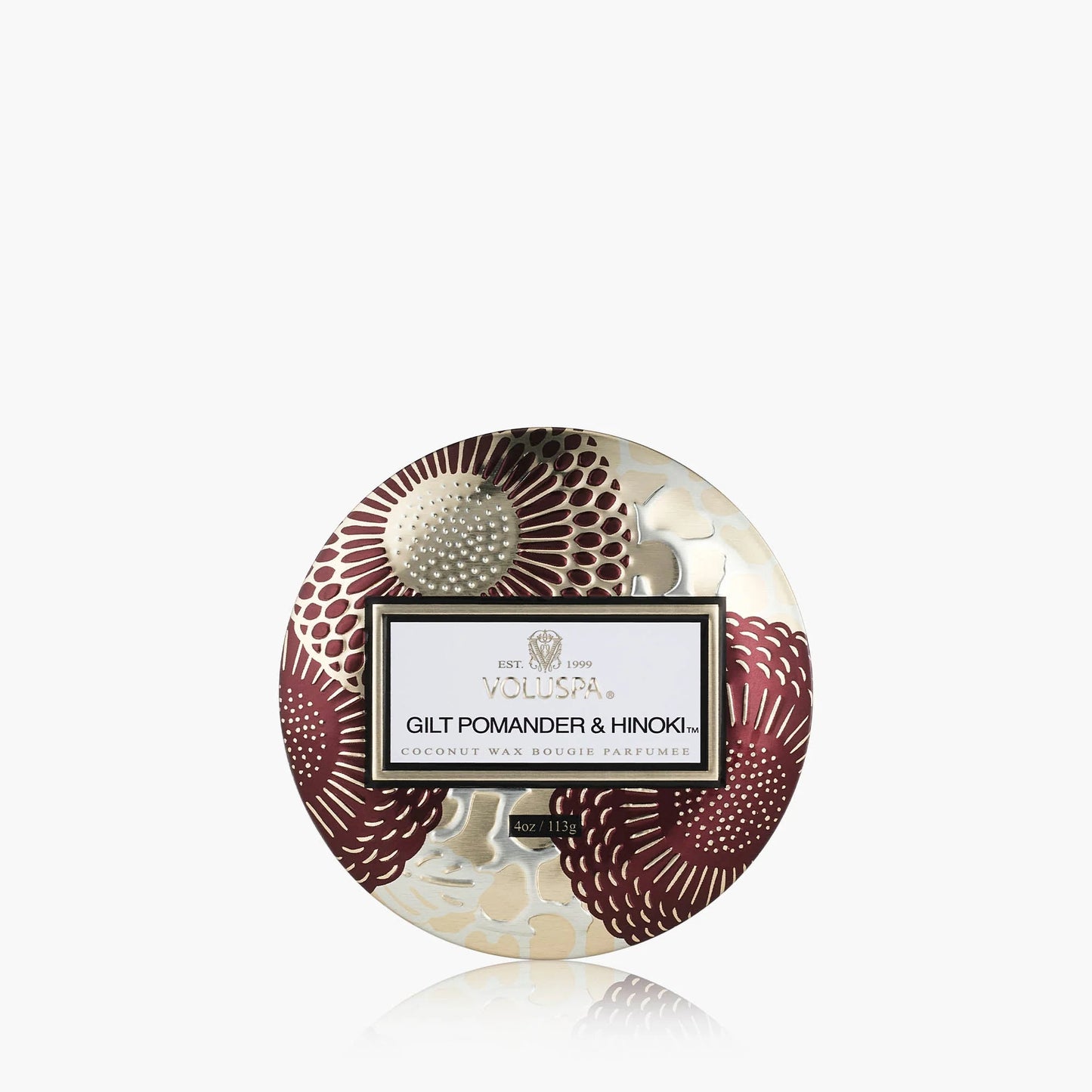 VOLUSPA Mini Tin Candle, Gilt Pomander & Hinoki