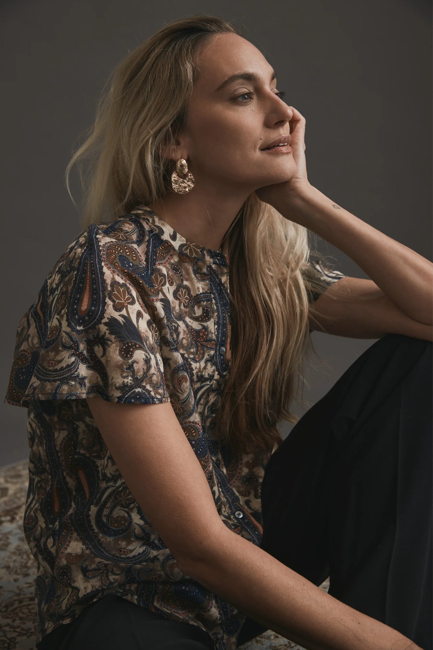 Heartmade Telma shirt, Earthy Paisley print