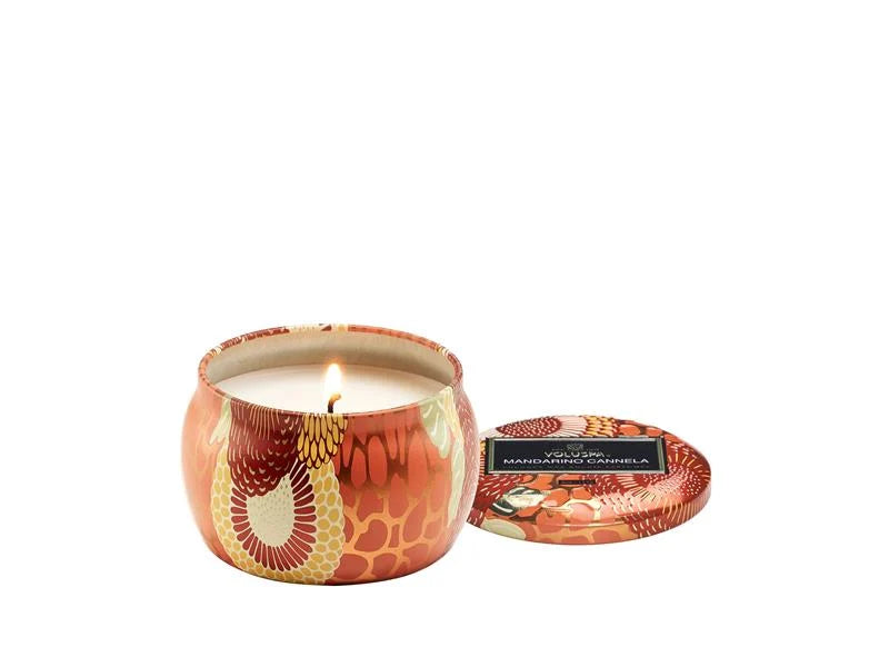 VOLUSPA Mini Tin Candle, Mandarino Cannela