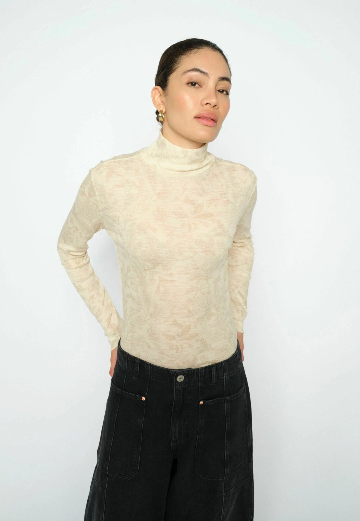 Mos Mosh Xinna Fleur Turtleneck, 128 Oxford Tan