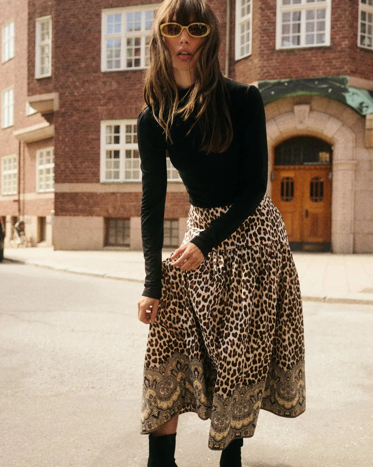 byTimo Taffeta Midi Skirt Wild Paisley
