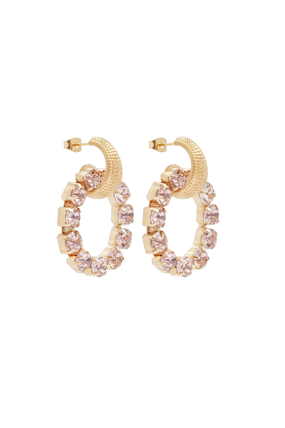 CAMILLA ØHRLING Carolina Swarovski earrings - Vintage pink