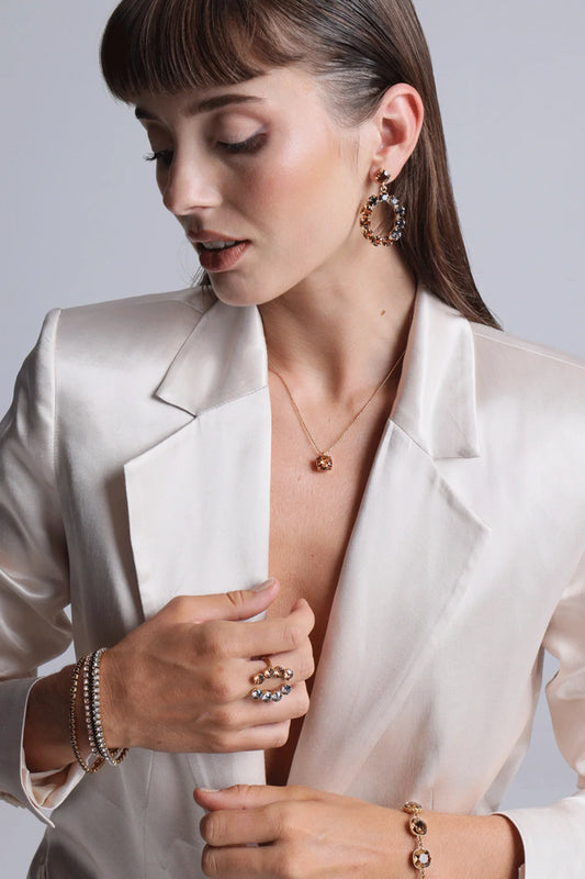 CAMILLA ØHRLING Carla Swarovski necklace - Smokey quarts