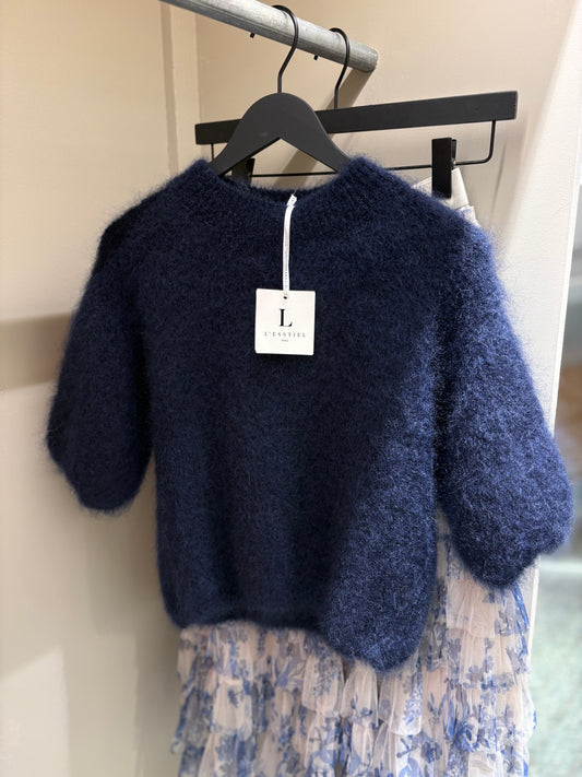 From Paris With Love Mohair Kid T-shirt - Marine