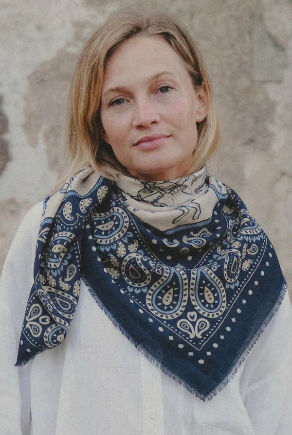 Maison Lecomte Flament, Scarf Rodeo Dark Navy
