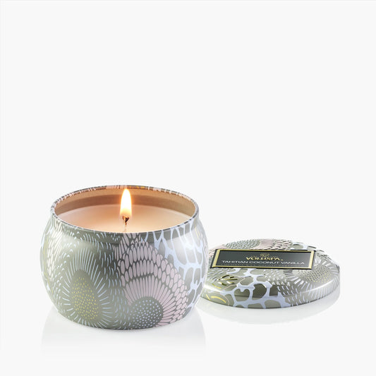 VOLUSPA Mini Tin Candle, Tahitian Coconut Vanilla