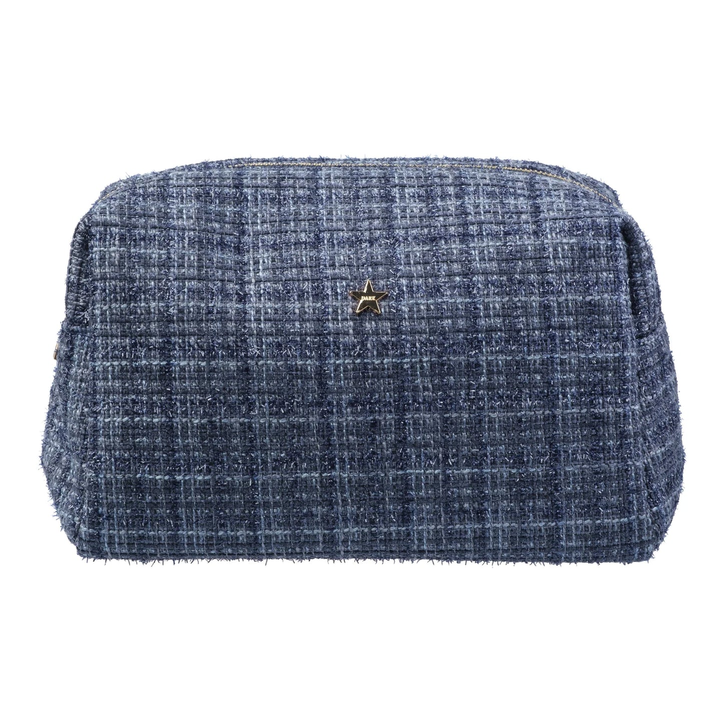 DARK Tweed Make-up Pouch Large, Grisalle blue