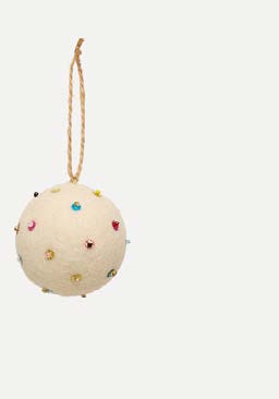 Ullball offwhite med paljetter