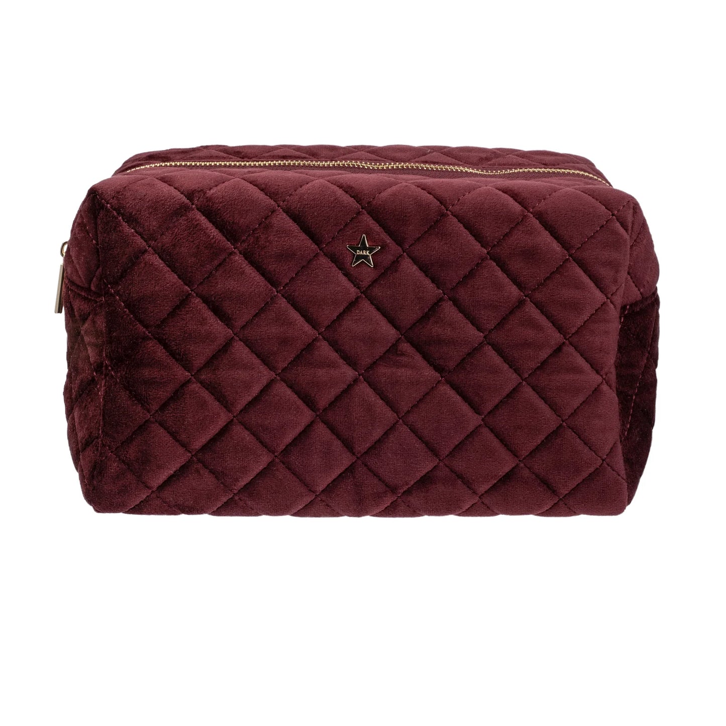 DARK Velvet Square Quilted Make-up Pouch Large, Maroon