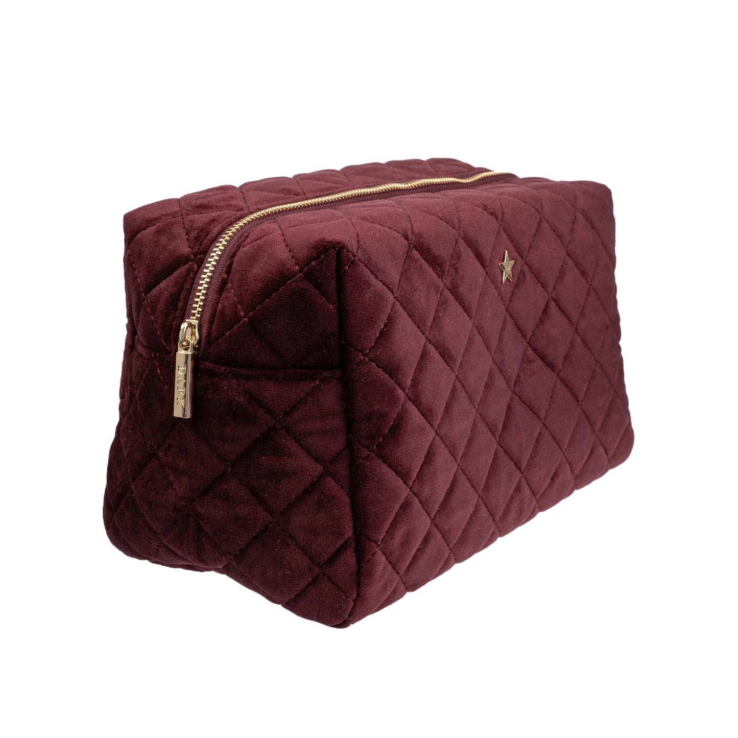 DARK Velvet Square Quilted Make-up Pouch Large, Maroon