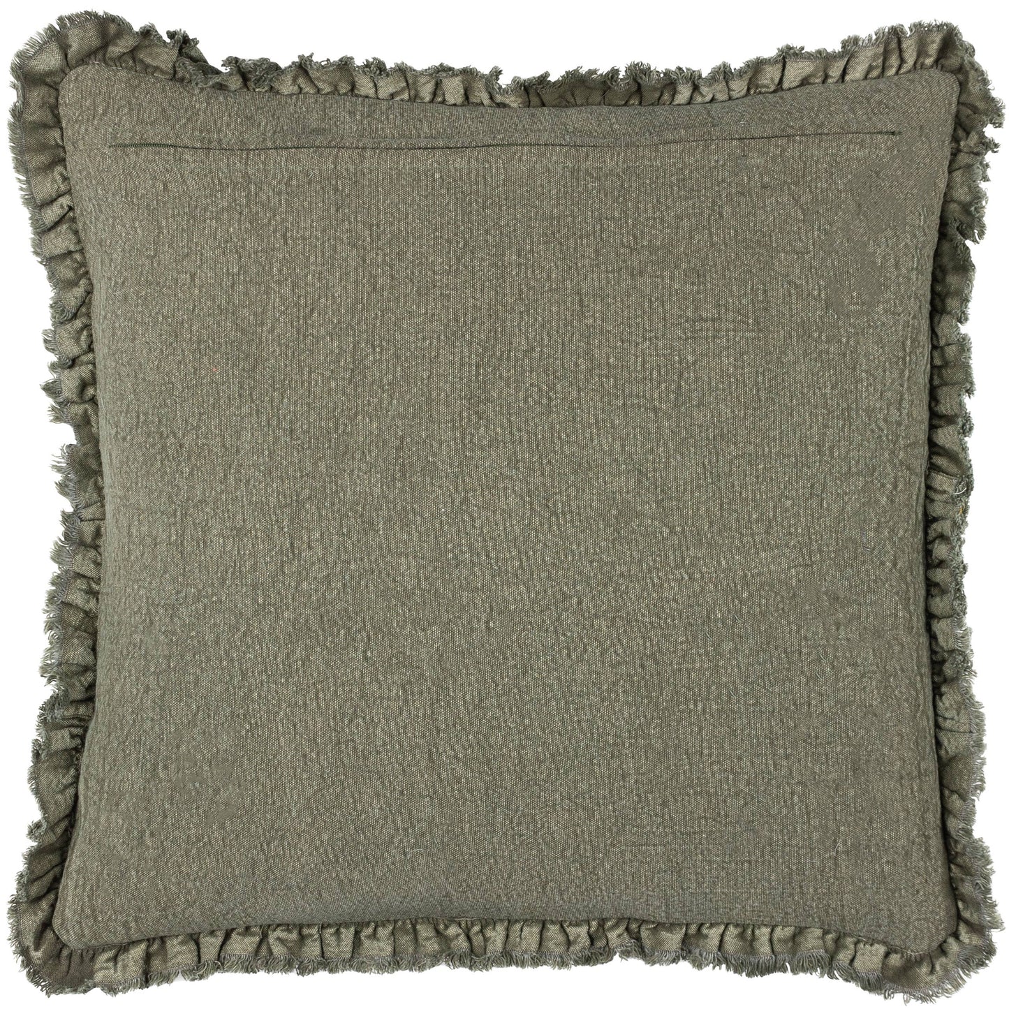Bertie Washed Cotton Velvet Cushion Moss: Moss / Polyester Filled / 45 x 45cm
