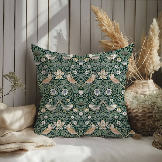 William Morris Strawberry thief putetrekk i lin, 50x50cm