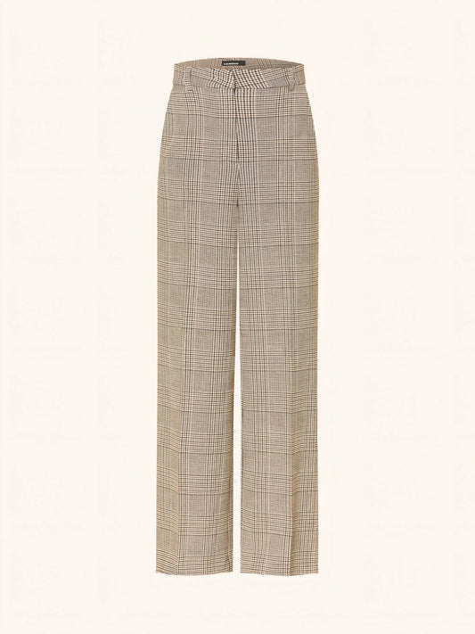 Cambio Alexis Wool Pants Glencheck Turtue/Brown