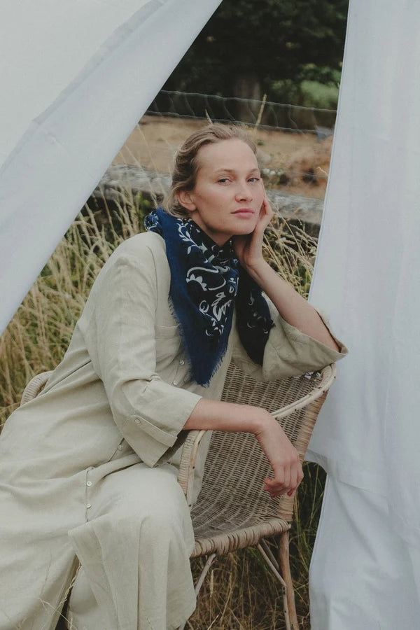 Maison Lecomte Flament, Scarf Bandana Navy